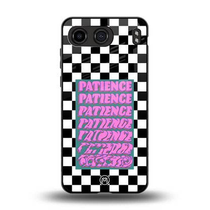 patience checkered back phone cover | glass case for oneplus nord 4