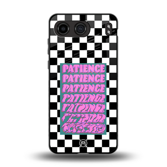patience checkered back phone cover | glass case for oneplus nord 4