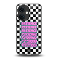patience checkered back phone cover | glass case for oneplus nord ce 3