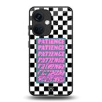 patience checkered back phone cover | glass case for oneplus nord ce 3