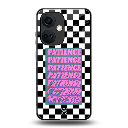 patience checkered back phone cover | glass case for oneplus nord ce 3