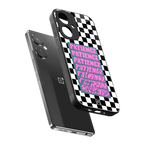 patience checkered back phone cover | glass case for oneplus nord ce 3