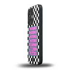 patience checkered back phone cover | glass case for oneplus nord ce 3