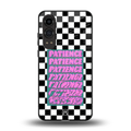 patience checkered back phone cover | glass case for oneplus nord ce 4 lite