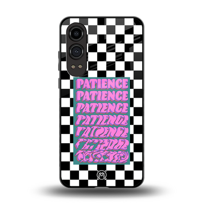 patience checkered back phone cover | glass case for oneplus nord ce 4 lite