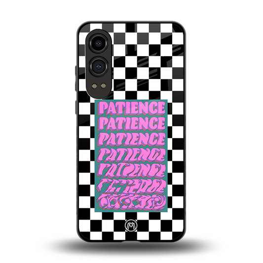 patience checkered back phone cover | glass case for oneplus nord ce 4 lite