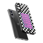patience checkered back phone cover | glass case for oneplus nord ce 4 lite