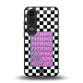 patience checkered back phone cover | glass case for oneplus nord ce 4
