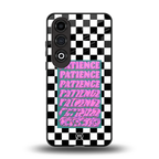 patience checkered back phone cover | glass case for oneplus nord ce 4