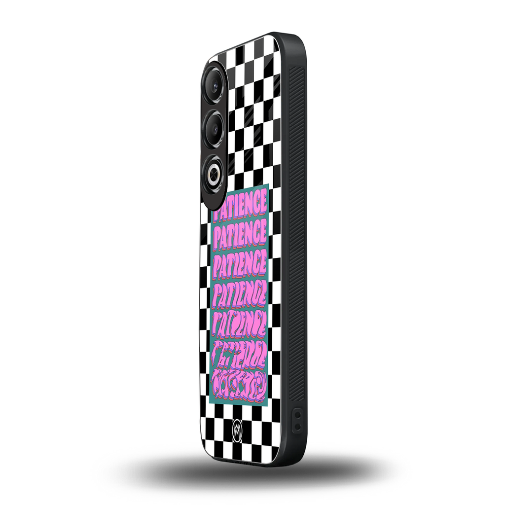 patience checkered back phone cover | glass case for oneplus nord ce 4