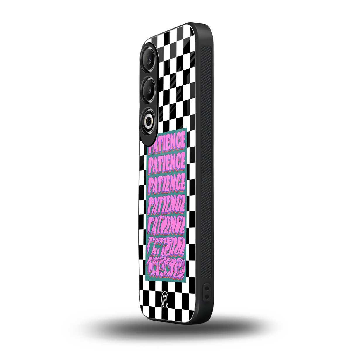 patience checkered back phone cover | glass case for oneplus nord ce 4