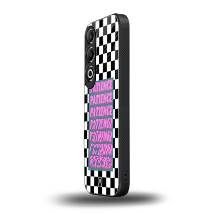 patience checkered back phone cover | glass case for oneplus nord ce 4
