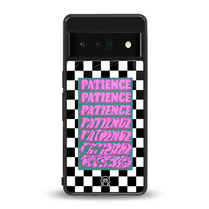 patience checkered back phone cover | glass case for google pixel 6 pro