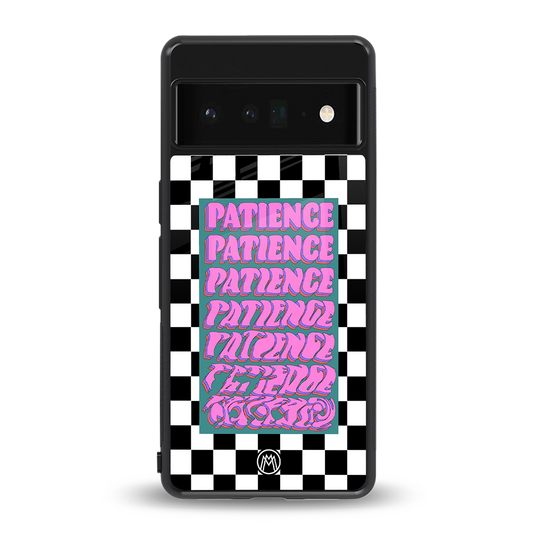 patience checkered back phone cover | glass case for google pixel 6 pro