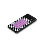 patience checkered back phone cover | glass case for Google Pixel 6A
