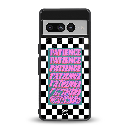 patience checkered back phone cover | glass case for google pixel 7 pro