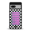 patience checkered back phone cover | glass case for Google Pixel 7