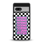 patience checkered back phone cover | glass case for Google Pixel 7