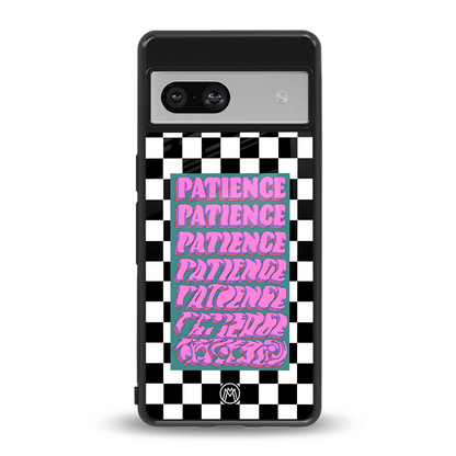 patience checkered back phone cover | glass case for Google Pixel 7A