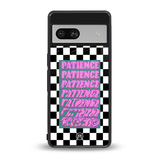 patience checkered back phone cover | glass case for Google Pixel 7A