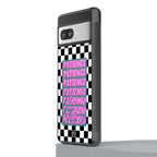 patience checkered back phone cover | glass case for Google Pixel 7