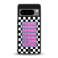 patience checkered back phone cover | glass case for google pixel 8 pro