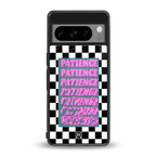 patience checkered back phone cover | glass case for google pixel 8 pro