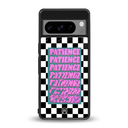 patience checkered back phone cover | glass case for google pixel 8 pro