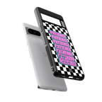 patience checkered back phone cover | glass case for google pixel 8 pro