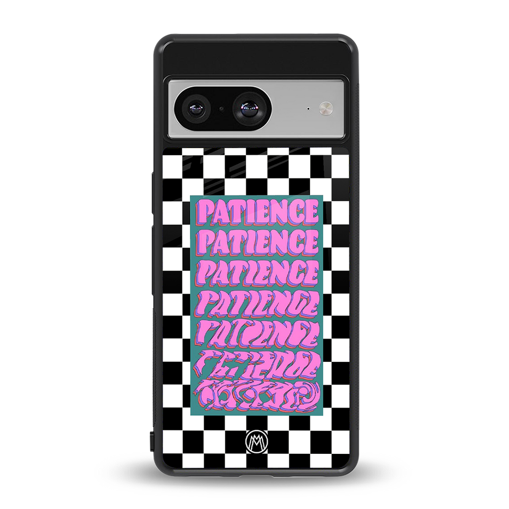 patience checkered back phone cover | glass case for Google Pixel 8