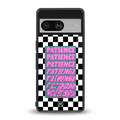 patience checkered back phone cover | glass case for Google Pixel 8