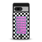 patience checkered back phone cover | glass case for Google Pixel 8