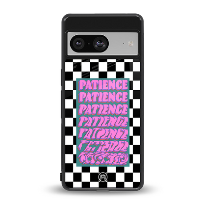 patience checkered back phone cover | glass case for Google Pixel 8