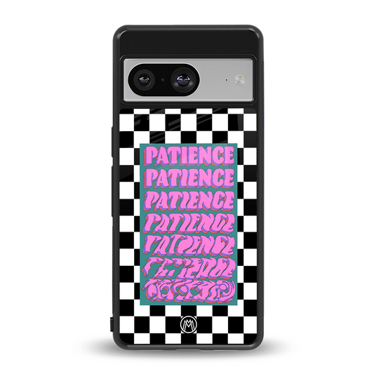 patience checkered back phone cover | glass case for Google Pixel 8