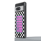 patience checkered back phone cover | glass case for Google Pixel 8