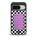 patience checkered back phone cover | glass case for google pixel 9