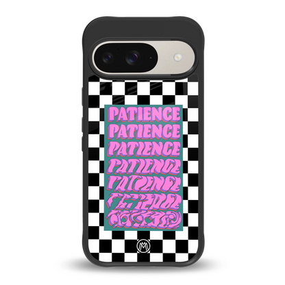 patience checkered back phone cover | glass case for google pixel 9