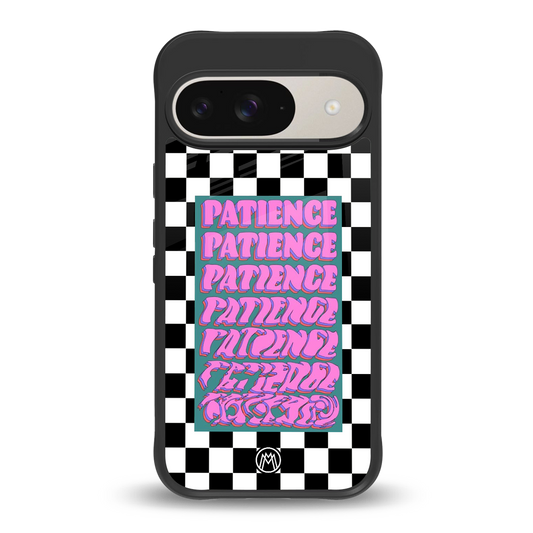 patience checkered back phone cover | glass case for google pixel 9