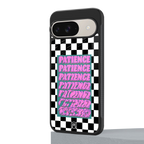 patience checkered back phone cover | glass case for google pixel 9
