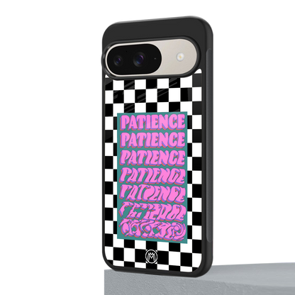patience checkered back phone cover | glass case for google pixel 9