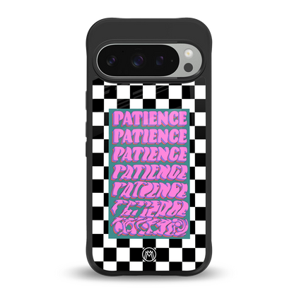 patience checkered back phone cover | glass case for google pixel 9 pro
