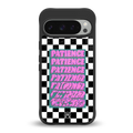 patience checkered back phone cover | glass case for google pixel 9 pro xl