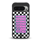 patience checkered back phone cover | glass case for google pixel 9 pro xl