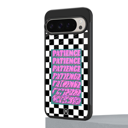 patience checkered back phone cover | glass case for google pixel 9 pro