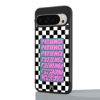 patience checkered back phone cover | glass case for google pixel 9 pro xl