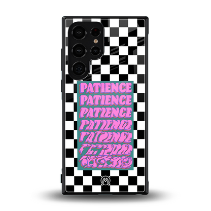 patience checkered back phone cover | glass case for samsung galaxy s24 ultra