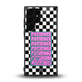 patience checkered back phone cover | glass case for samsung galaxy s23 ultra