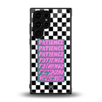 patience checkered back phone cover | glass case for samsung galaxy s23 ultra