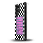 patience checkered back phone cover | glass case for samsung galaxy s23 ultra