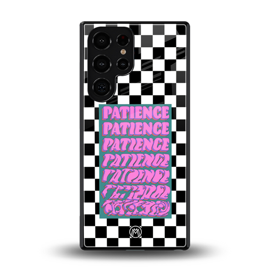 patience checkered back phone cover | glass case for samsung galaxy s25 ultra